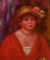 Renoir, Pierre Auguste - Bust of a Young Woman in a Red Blouse
